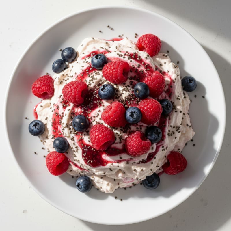 Creamy Greek Yogurt Protein Mousse with Mixed Berries