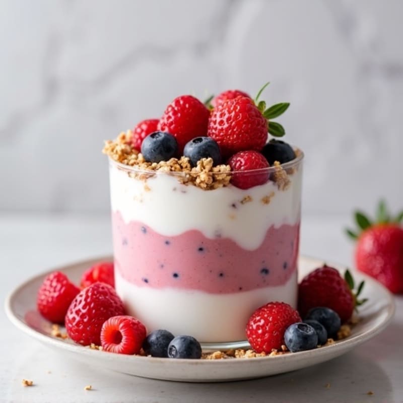 Greek Yogurt Protein Parfait with Mixed Berries