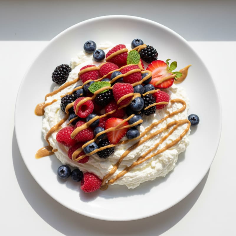 Silky Greek Yogurt Protein Mousse with Mixed Berries