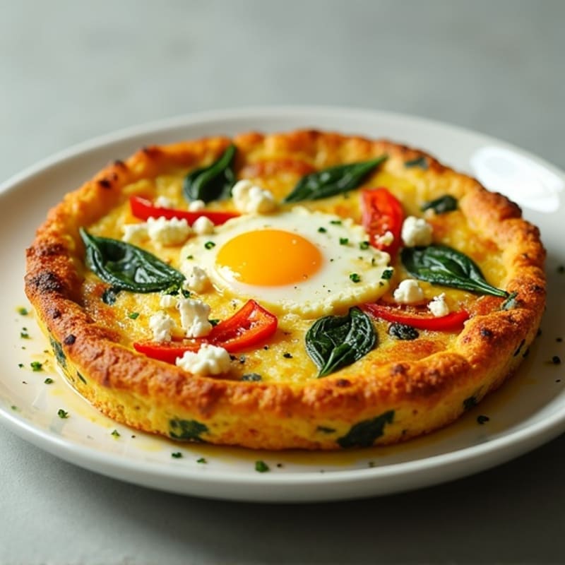 Fluffy Baked Egg and Spinach Frittata