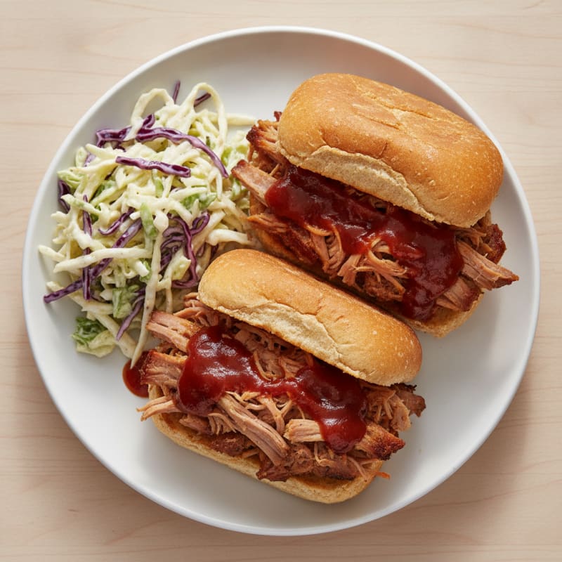 BBQ Pulled Pork Sandwiches with Coleslaw