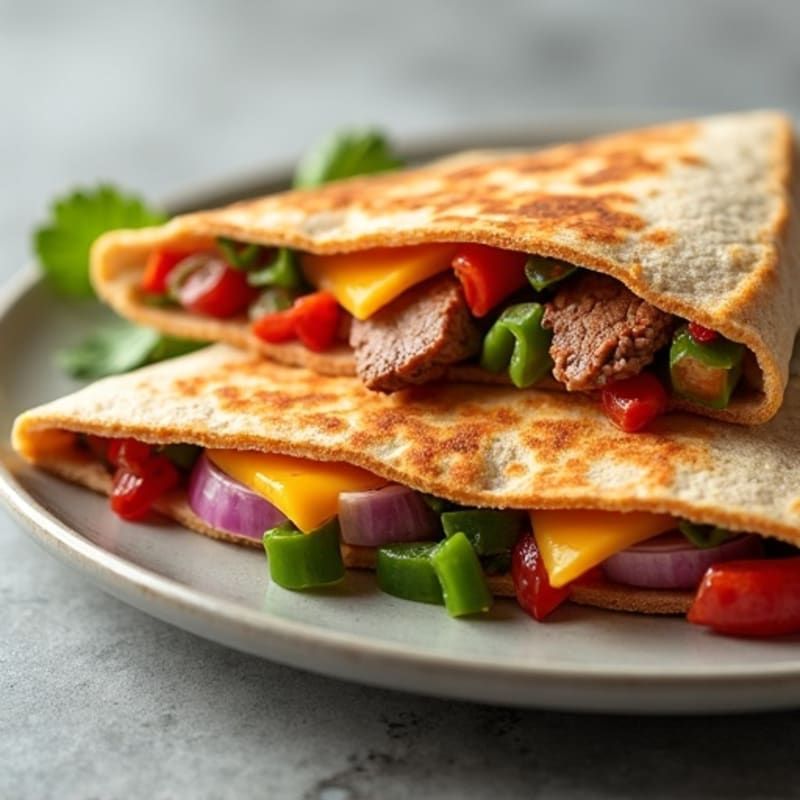 Crispy Lean Steak and Veggie Quesadillas