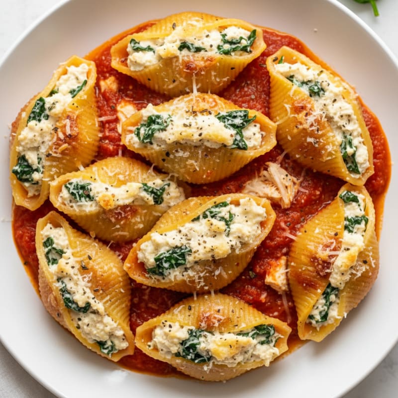 Creamy Spinach Ricotta Stuffed Shells