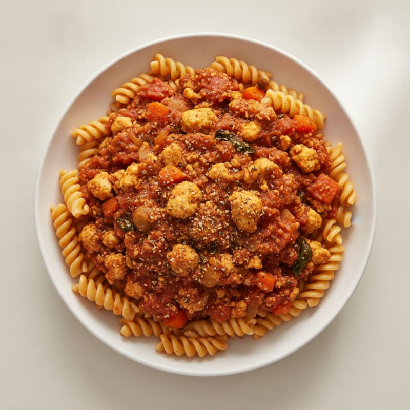 Hearty Tofu Bolognese with Penne