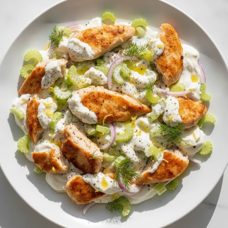 Herby Greek Yogurt Chicken Salad with Celery