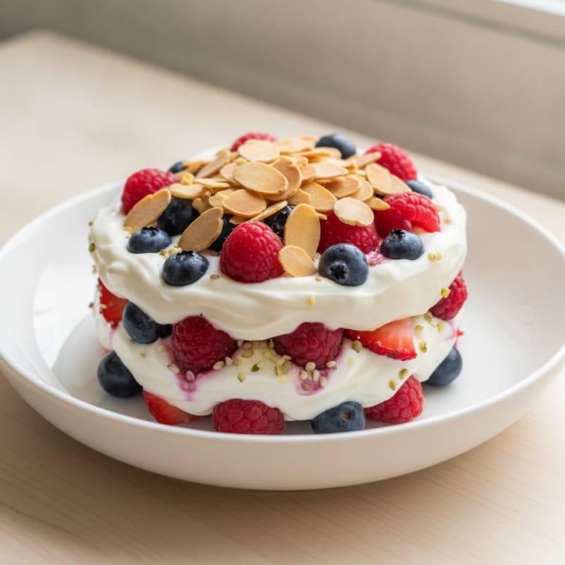 Greek Yogurt Protein Parfait with Mixed Berries