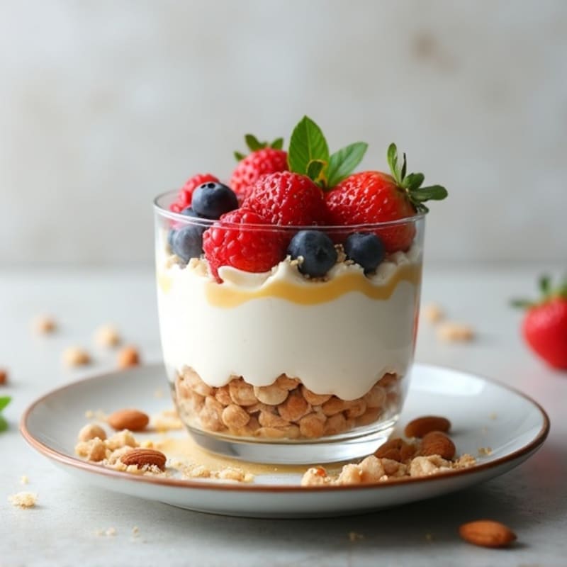 Greek Yogurt Protein Parfait with Berries and Almonds