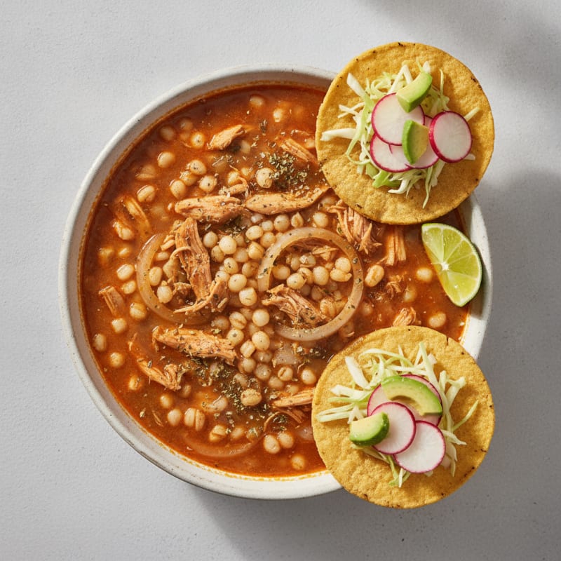 Chicken Pozole with Crispy Tostadas