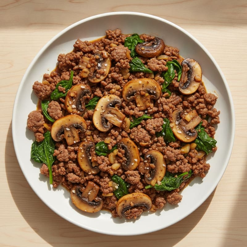 Savory Ground Beef and Mushroom Skillet