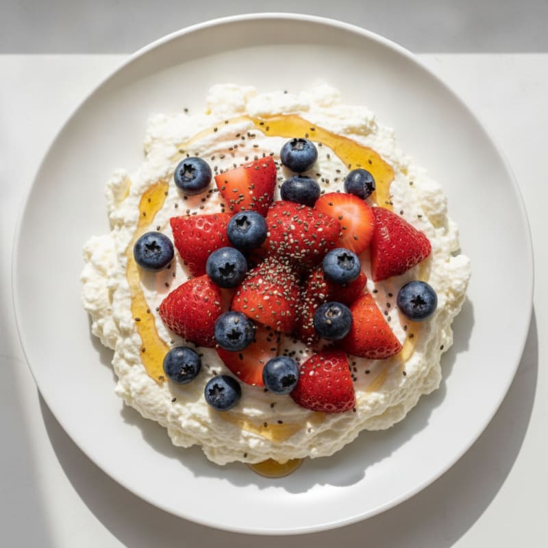 Creamy Cottage Cheese Protein Mousse with Berries