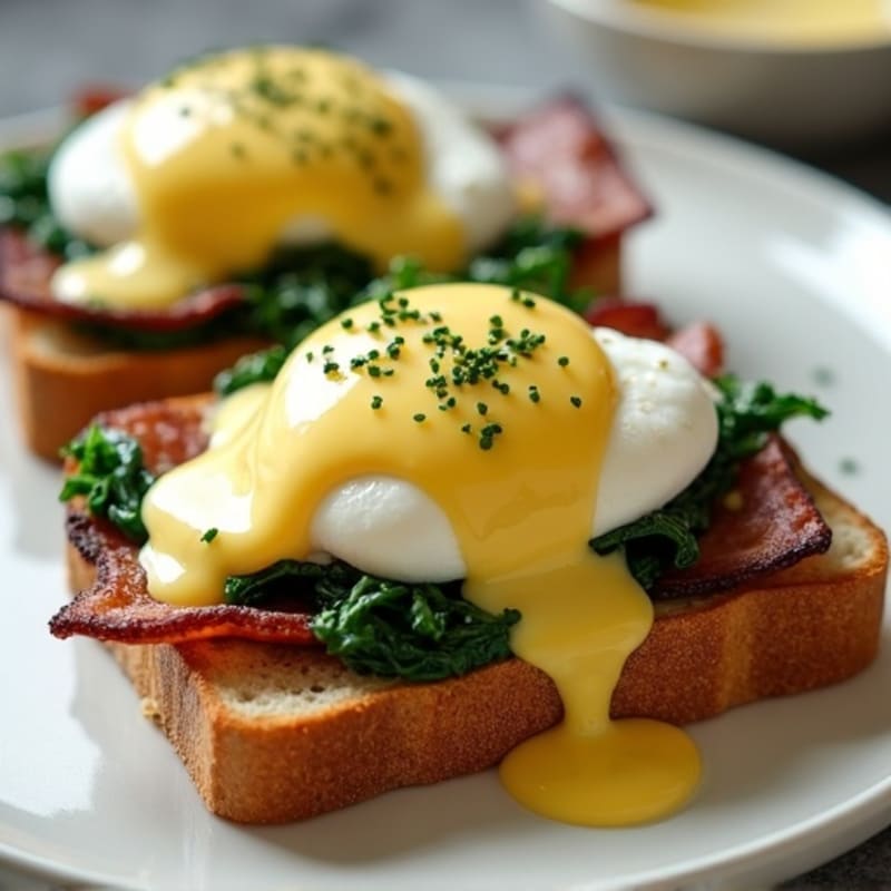 Lightened-Up Poached Eggs with Herb Hollandaise