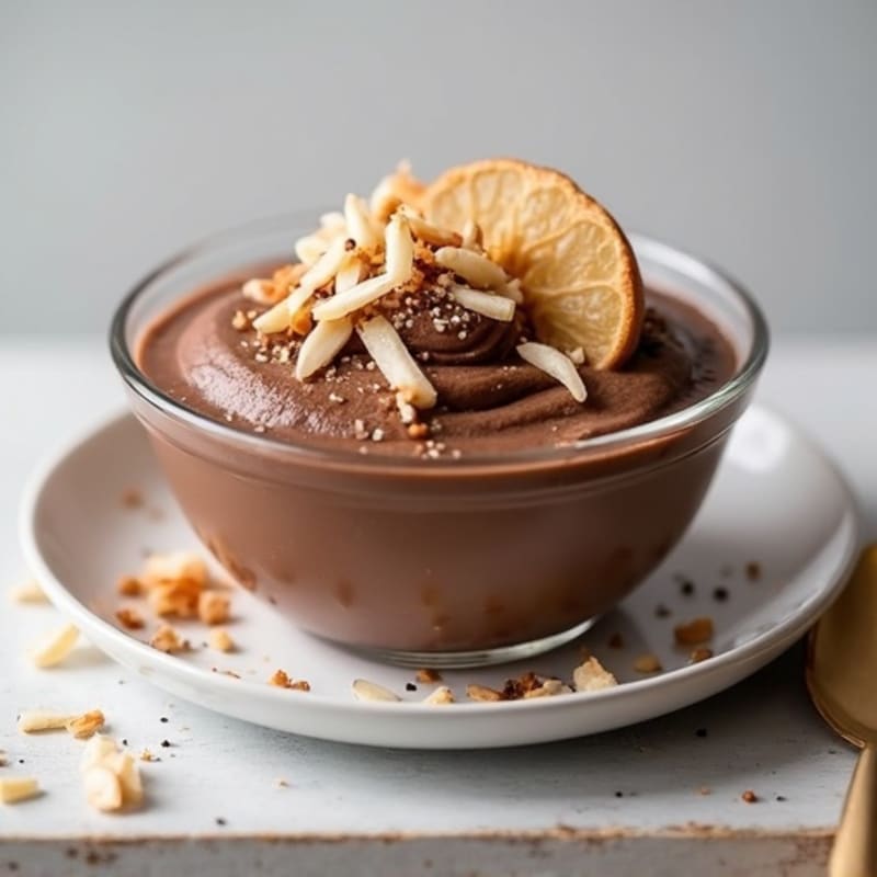 Silky Chocolate Protein Pudding with Toasted Coconut