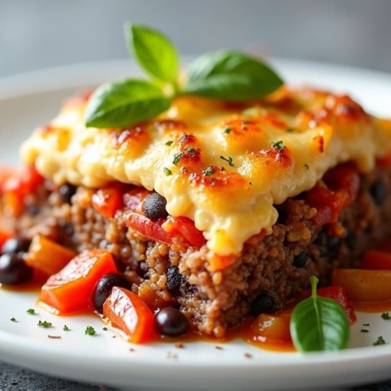 Creamy Lean Beef and Bean Layered Bake