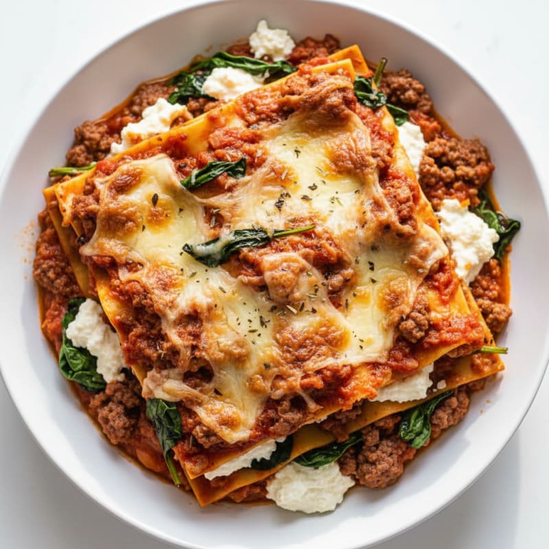 Creamy Baked Beef Lasagna with Ricotta