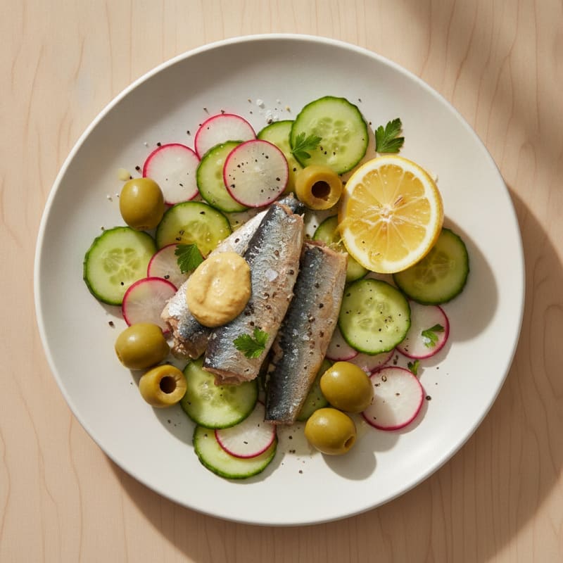 Sardine and Olive Snack Plate