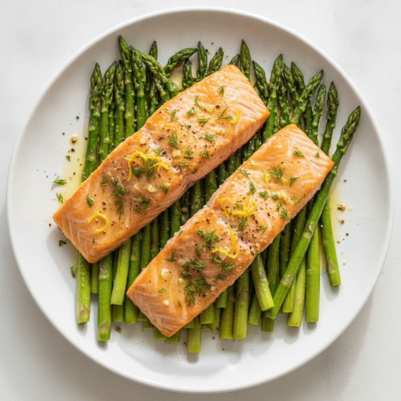Lemon Herb Baked Salmon with Asparagus