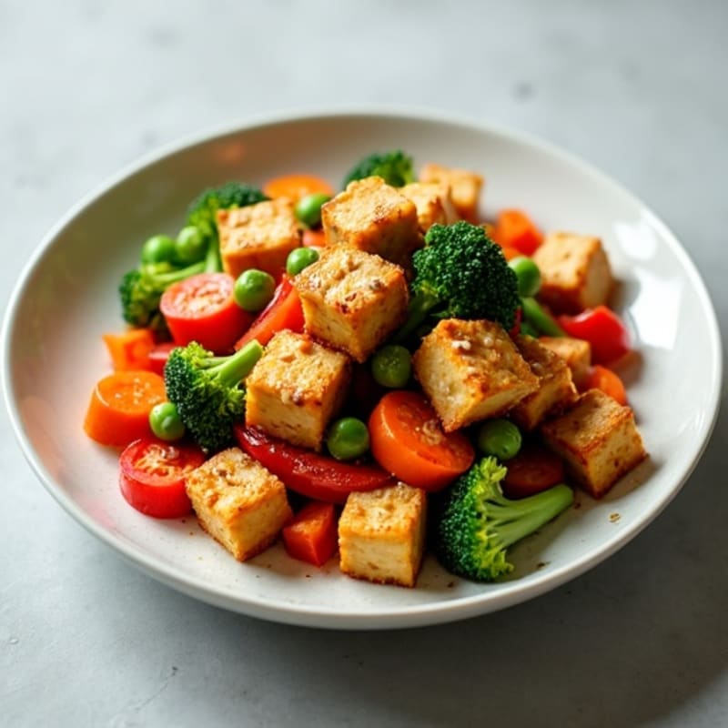 Crispy Sesame Tofu Vegetable Stir-Fry