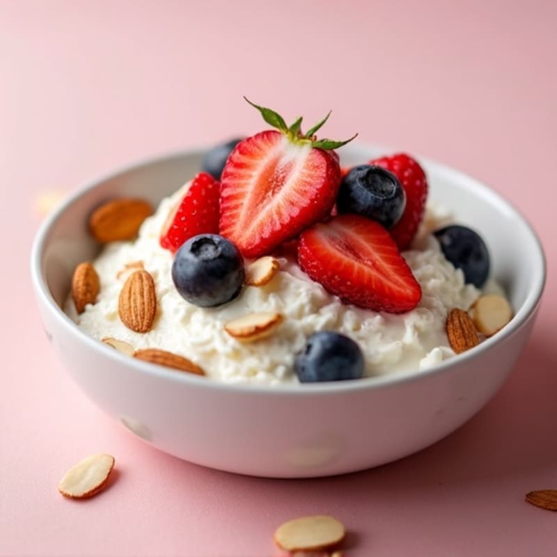 Creamy Cottage Cheese with Fresh Berries and Crunchy Nuts