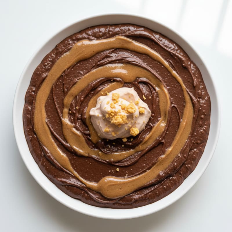 Silky Chocolate Protein Pudding with Almond Butter Swirl