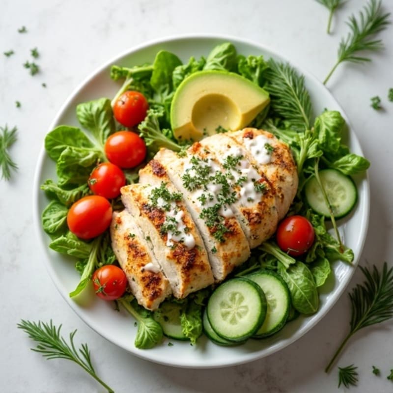 Creamy Herb Chicken Salad with Crisp Greens