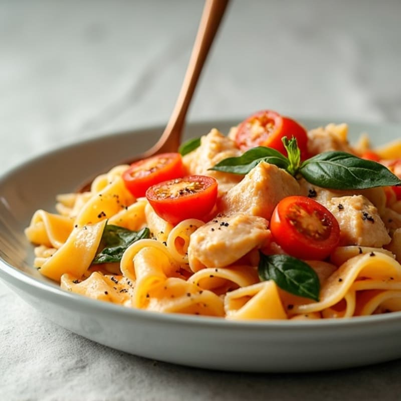 Lighter Creamy Tomato Chicken Pasta