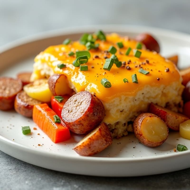 Healthy Savory Sausage and Roasted Potato Casserole