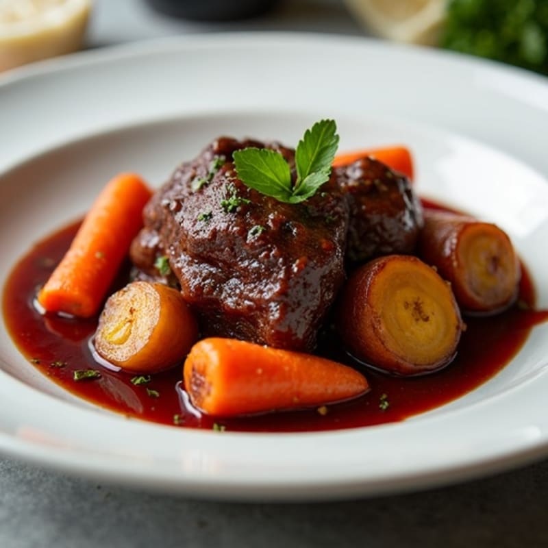 Red Wine Braised Beef with Root Vegetables