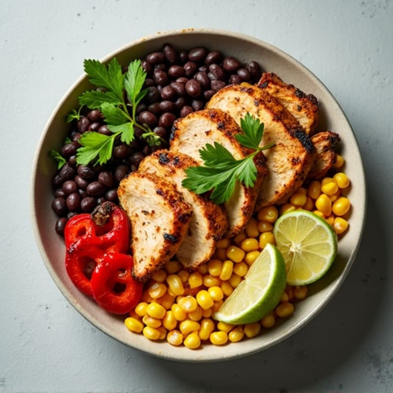 Cilantro-Lime Black Bean Bowl with Roasted Sweet Corn