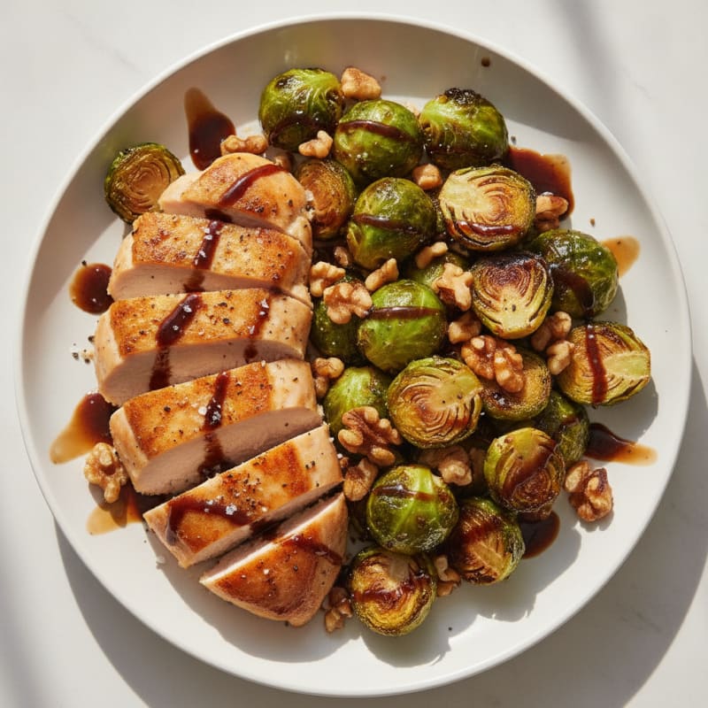 Balsamic-Glazed Brussels Sprouts with Toasted Walnuts