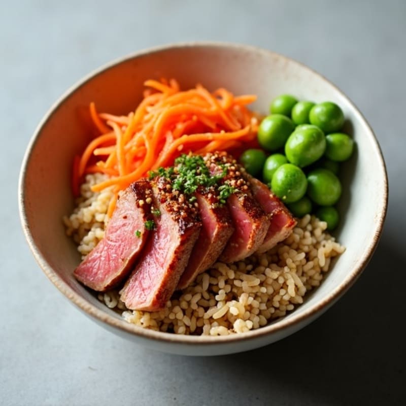 Sesame-Ginger Seared Tuna Rice Bowl