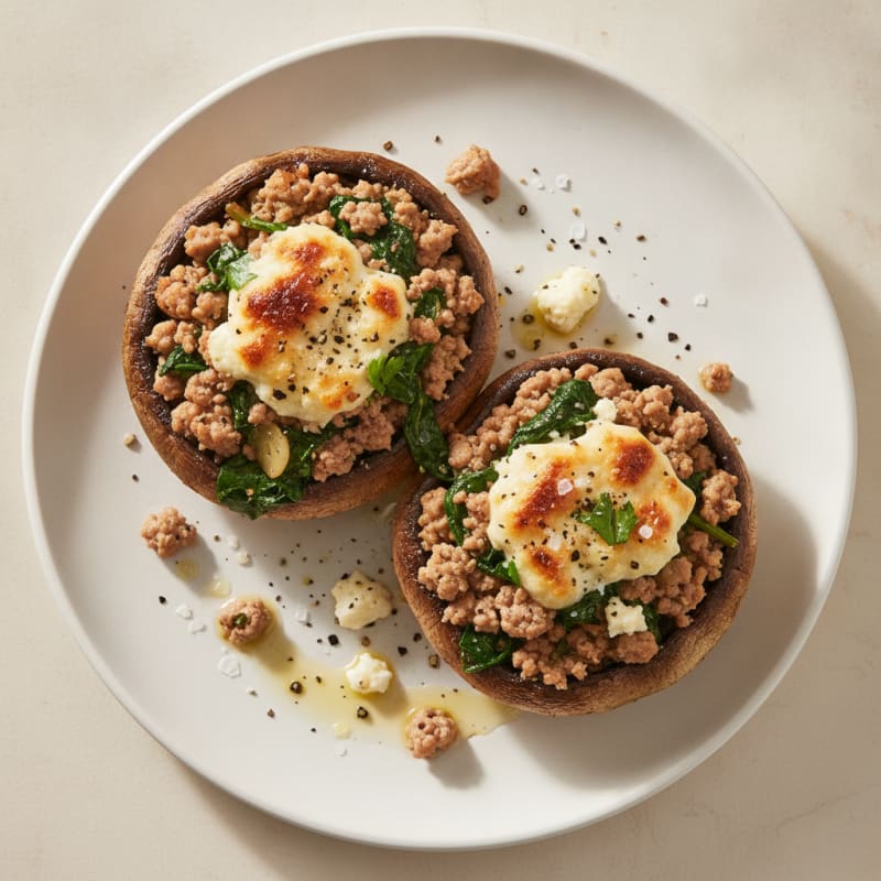 Herb & Cheese Stuffed Portobello Mushrooms