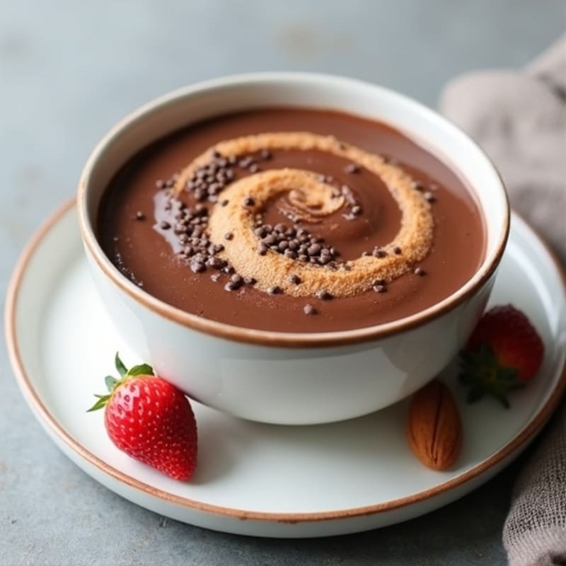 Silky Chocolate Protein Pudding with Almond Butter Swirl