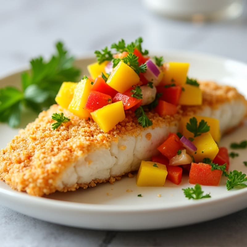 Crispy Coconut-Crusted Mahi Mahi with Mango Salsa