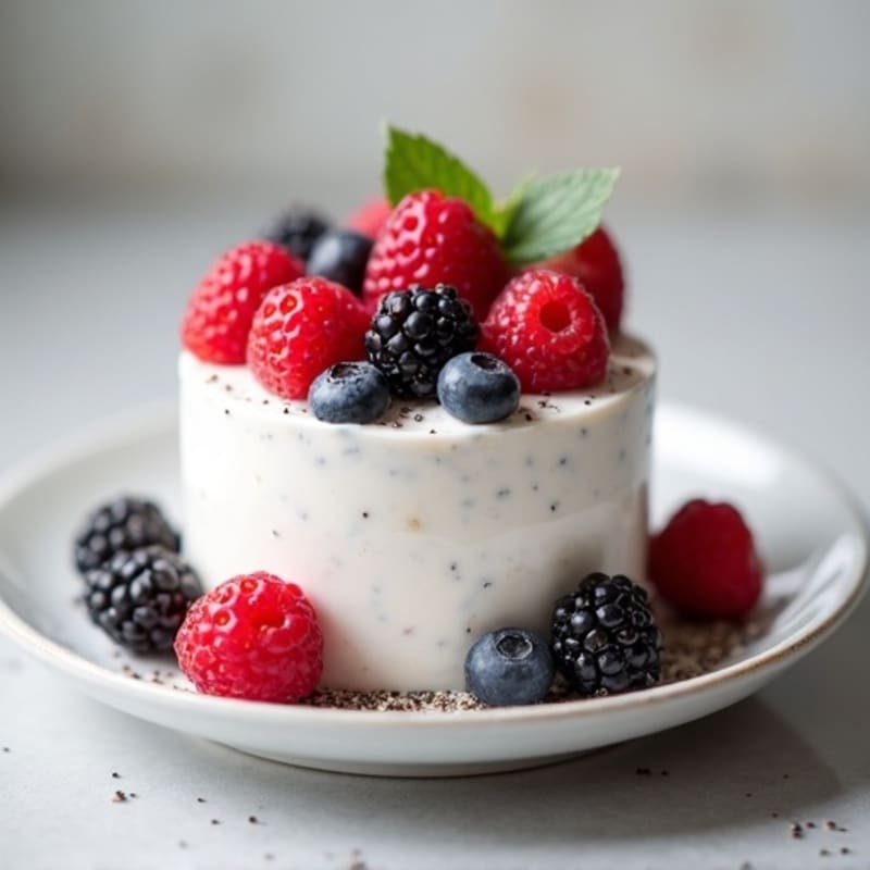 Greek Yogurt Protein Mousse with Mixed Berries