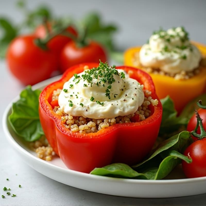 Creamy Cottage Cheese and Quinoa Stuffed Bell Peppers