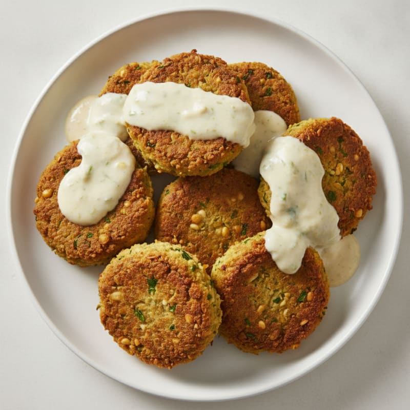 Crispy Falafel with Lemon-Tahini Drizzle