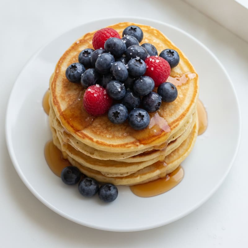 Fluffy Buttermilk Pancakes with Berries