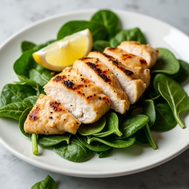 Grilled Chicken and Spinach Salad with Lemon Vinaigrette