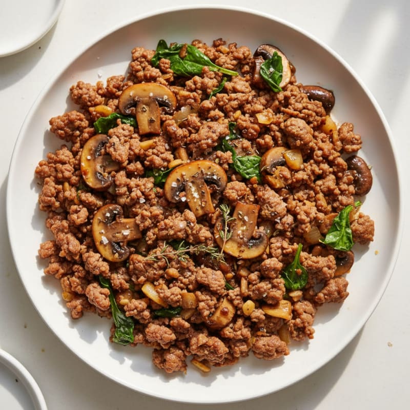 Savory Ground Beef and Mushroom Skillet