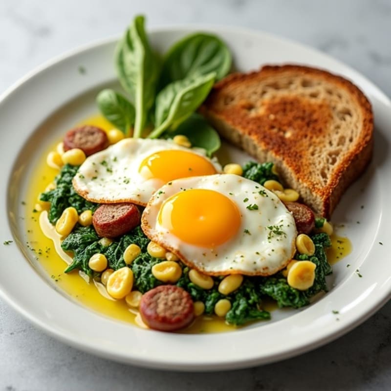 Egg White Scramble with Spinach and Turkey Sausage