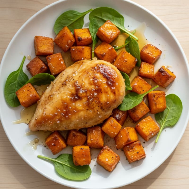 Honey-Glazed Roasted Chicken and Sweet Potato