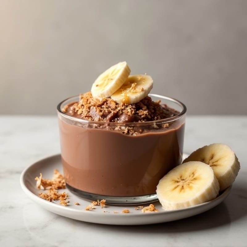 Silky Chocolate Protein Pudding with Toasted Coconut