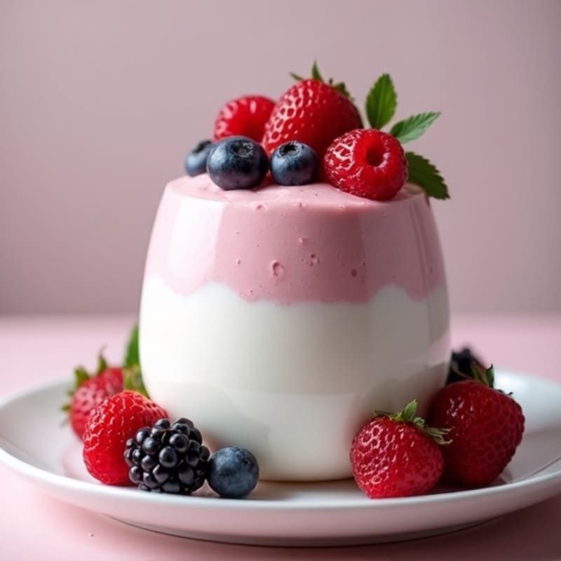 Silky Greek Yogurt Protein Mousse with Mixed Berries