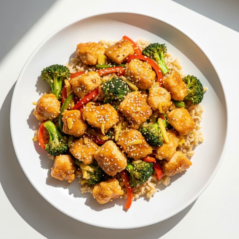 Crispy Orange-Glazed Chicken Stir-Fry