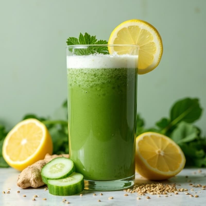 Fresh Green Detox Juice with Ginger