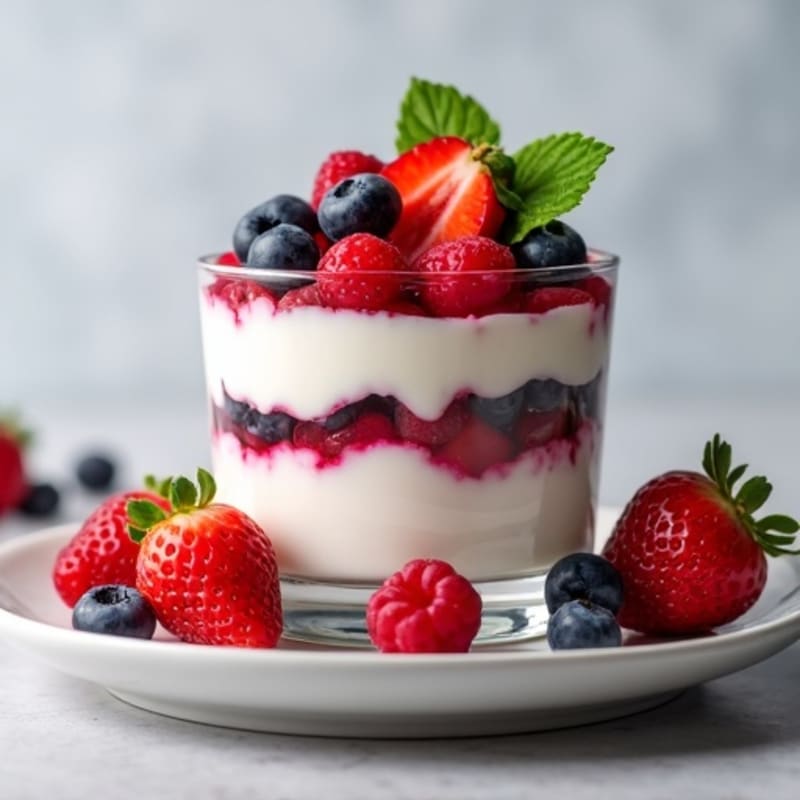 Greek Yogurt Protein Parfait with Mixed Berries