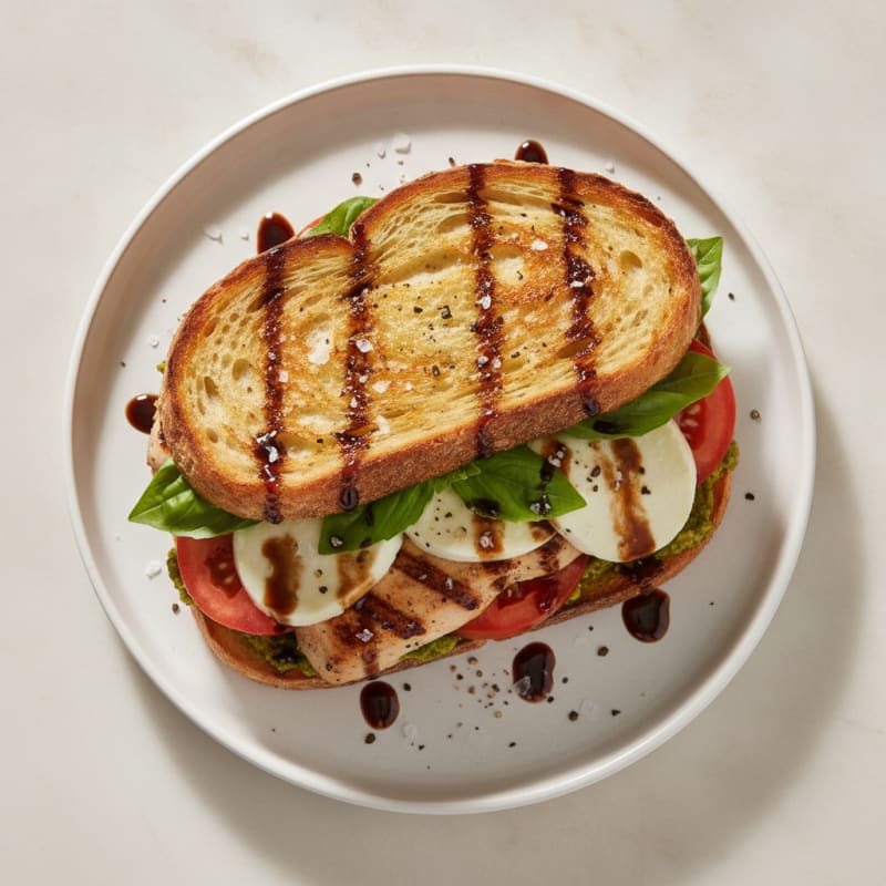 Grilled Caprese Sandwich with Balsamic Glaze