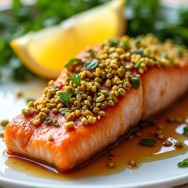 Crispy Pistachio-Crusted Salmon with Citrus-Ginger Glaze