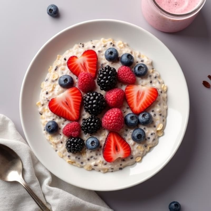 Vanilla-Berry Protein Overnight Oats