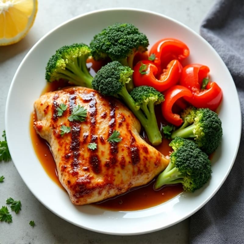 Sheet Pan Teriyaki Chicken with Roasted Broccoli and Bell Peppers